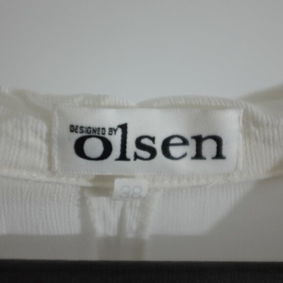 Olsen white buttoned blouse 100% viscose side split size 38 - Picture 5 of 6